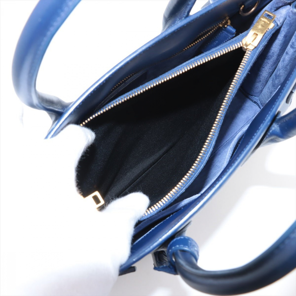 Saint Laurent Sac De Jour Small Leather Tote Handbag Blue
