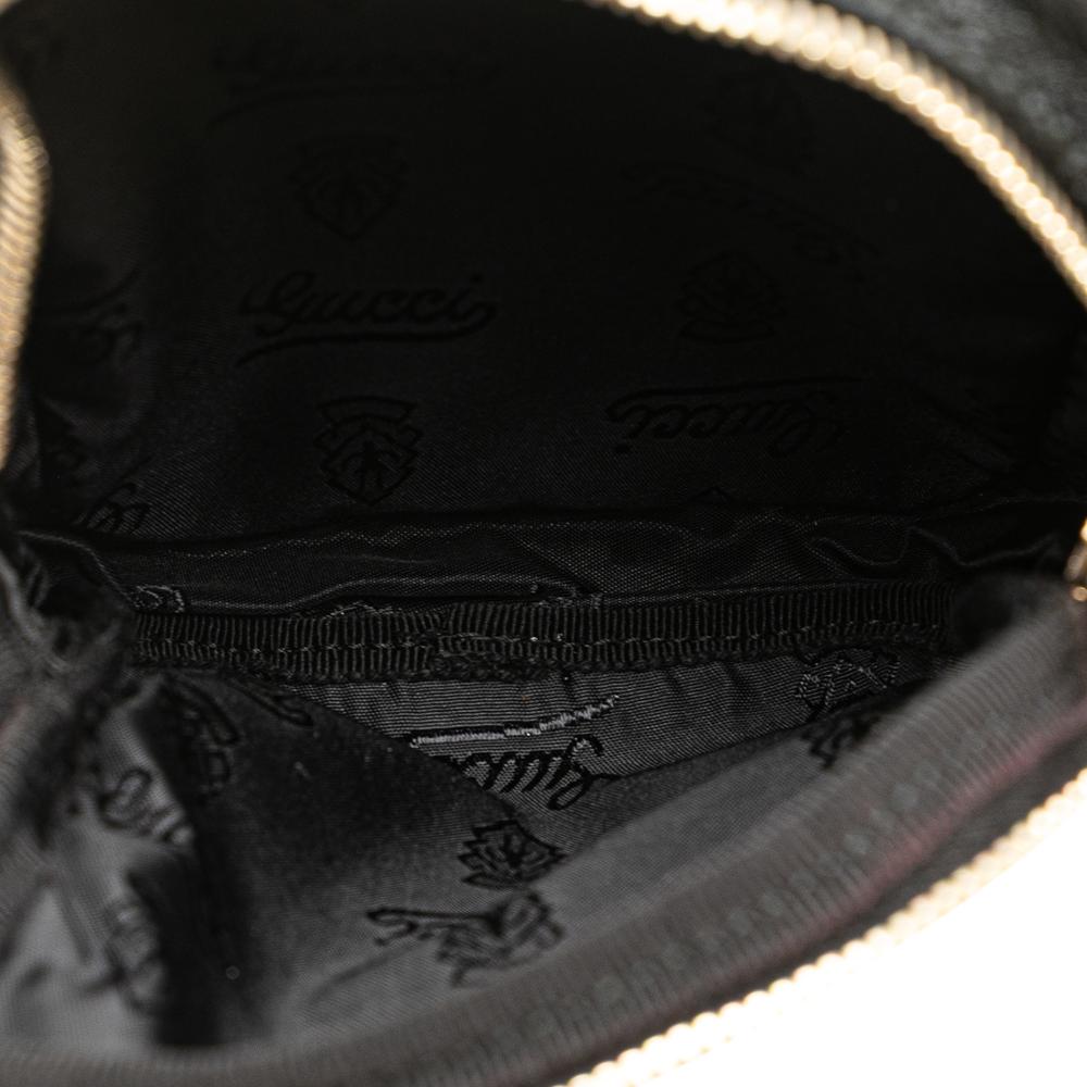Gucci B Gucci Black Calf Leather Guccissima Belt Bag Italy