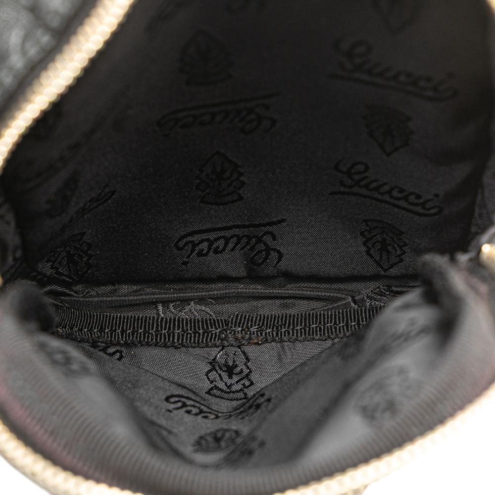 Gucci B Gucci Black Calf Leather Guccissima Belt Bag Italy