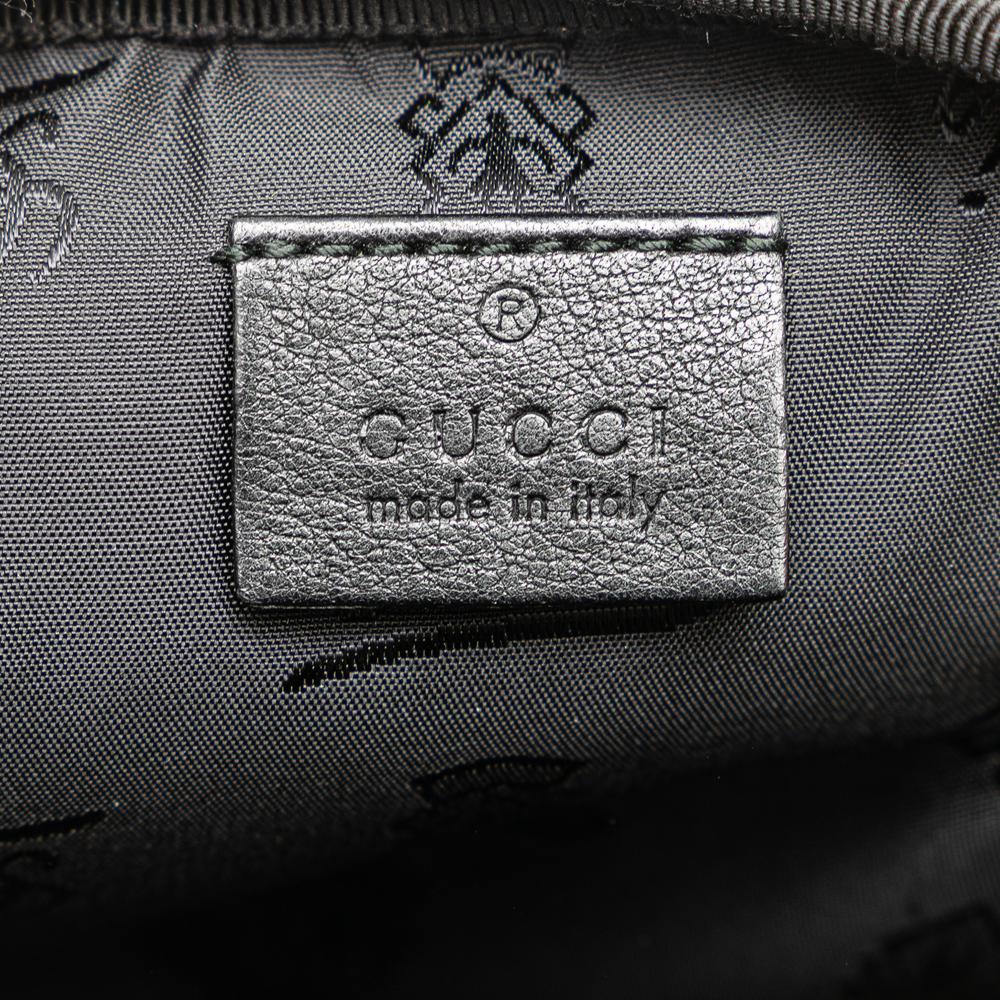 Gucci B Gucci Black Calf Leather Guccissima Belt Bag Italy