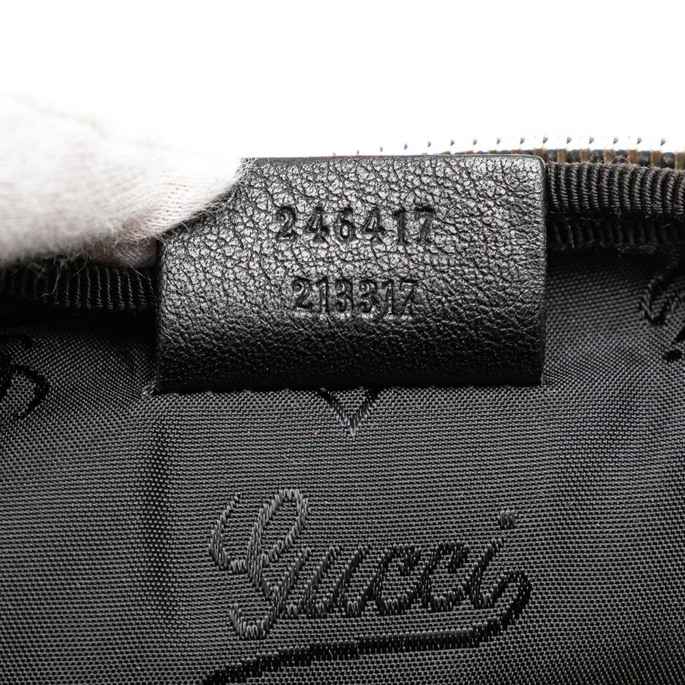 Gucci B Gucci Black Calf Leather Guccissima Belt Bag Italy