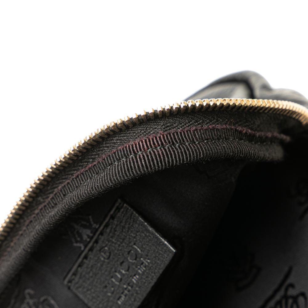 Gucci B Gucci Black Calf Leather Guccissima Belt Bag Italy