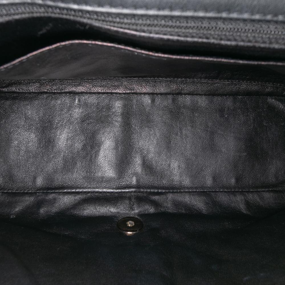 Chanel B Chanel Black Patent Leather Leather Jumbo Classic Chevron Patent Single Flap Italy