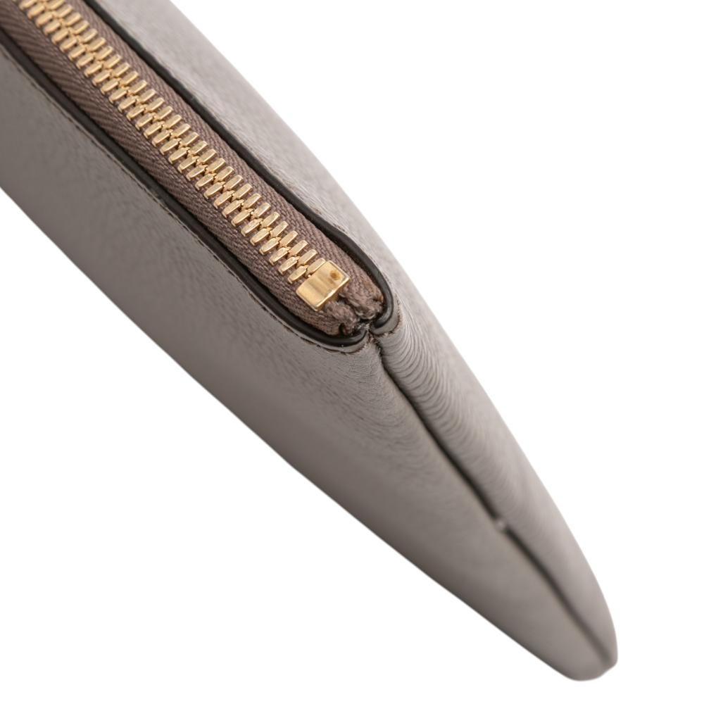 Gucci AB Gucci Gray Calf Leather skin Bamboo Tassel Clutch Italy