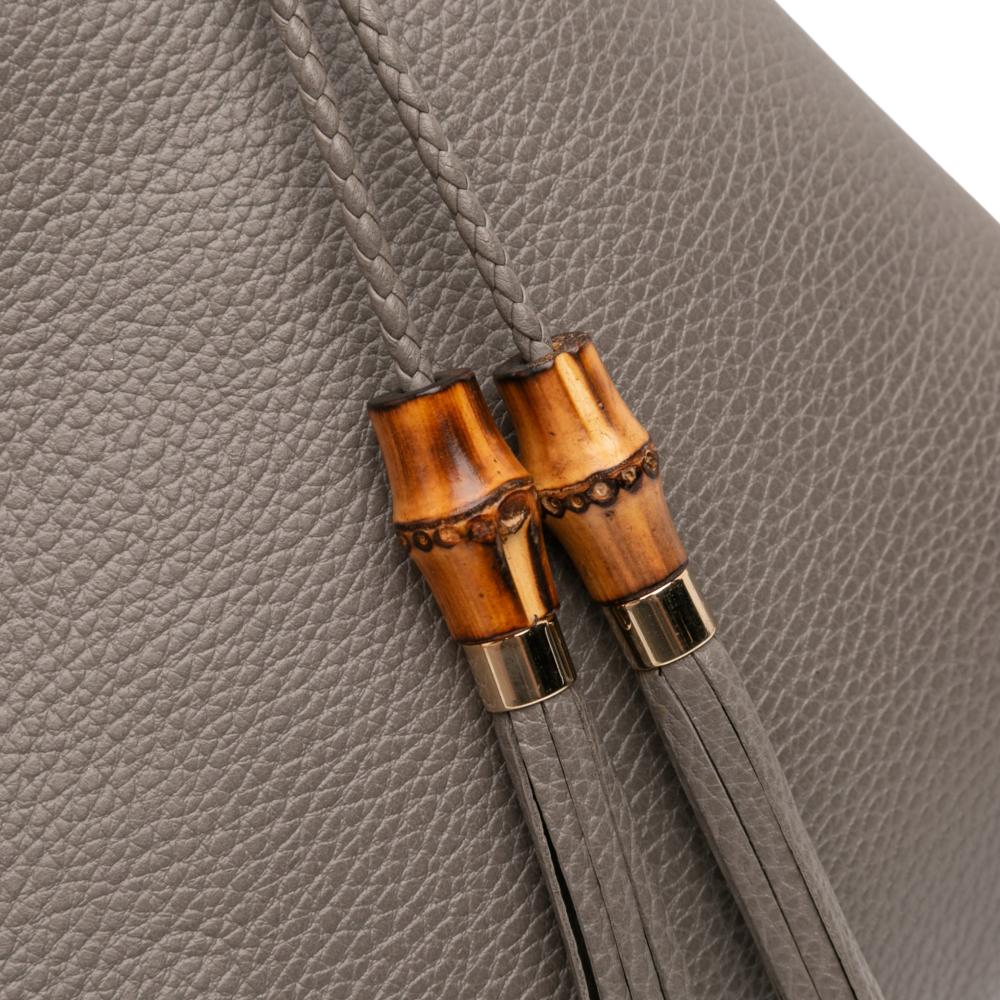 Gucci AB Gucci Gray Calf Leather skin Bamboo Tassel Clutch Italy