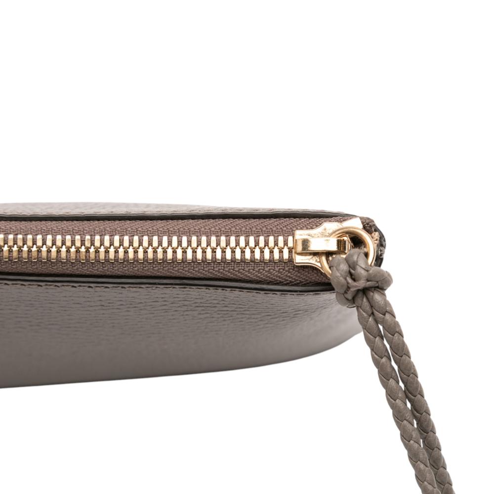 Gucci AB Gucci Gray Calf Leather skin Bamboo Tassel Clutch Italy