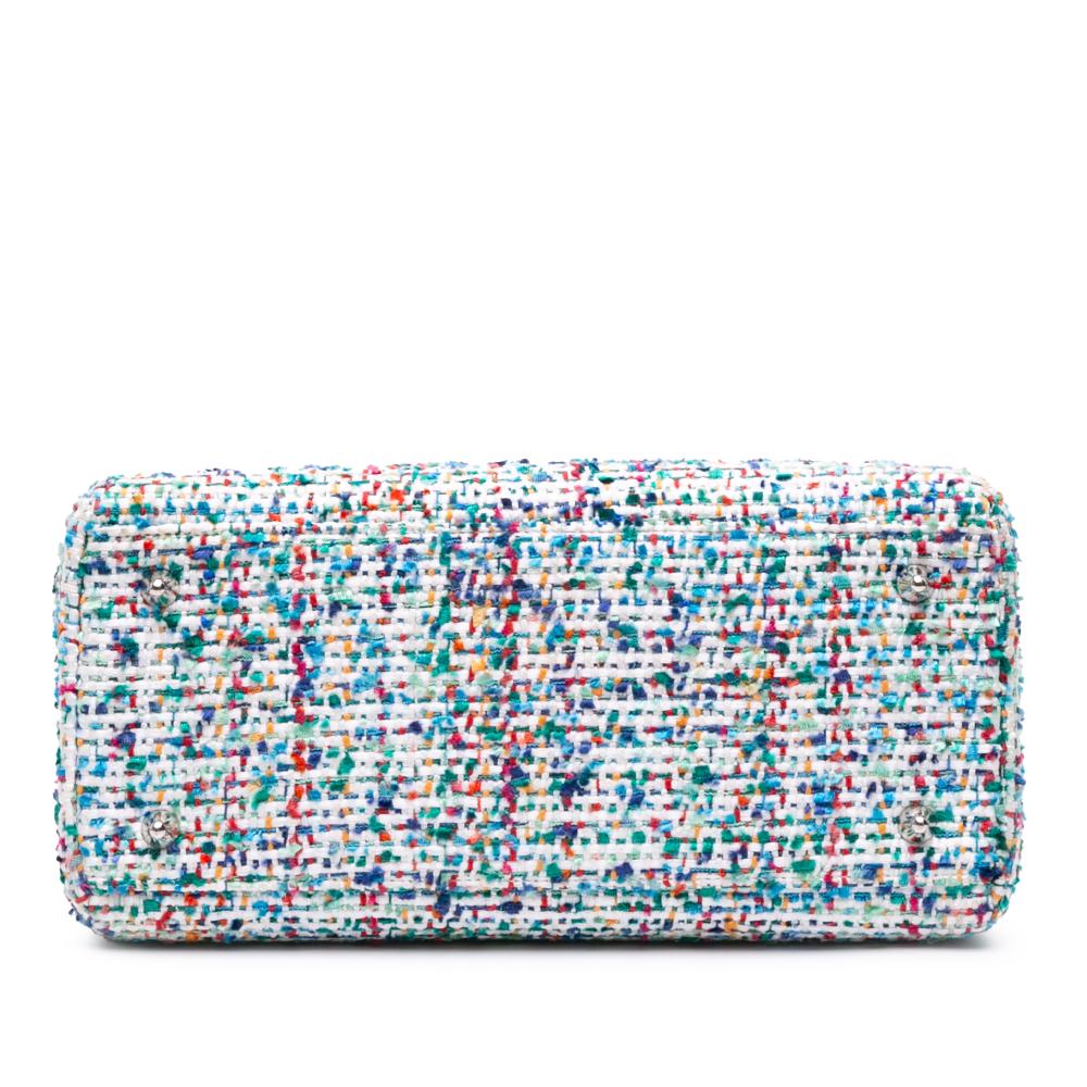 Christian Dior B Dior Blue Light Blue Tweed Fabric Medium Lady Dior Italy