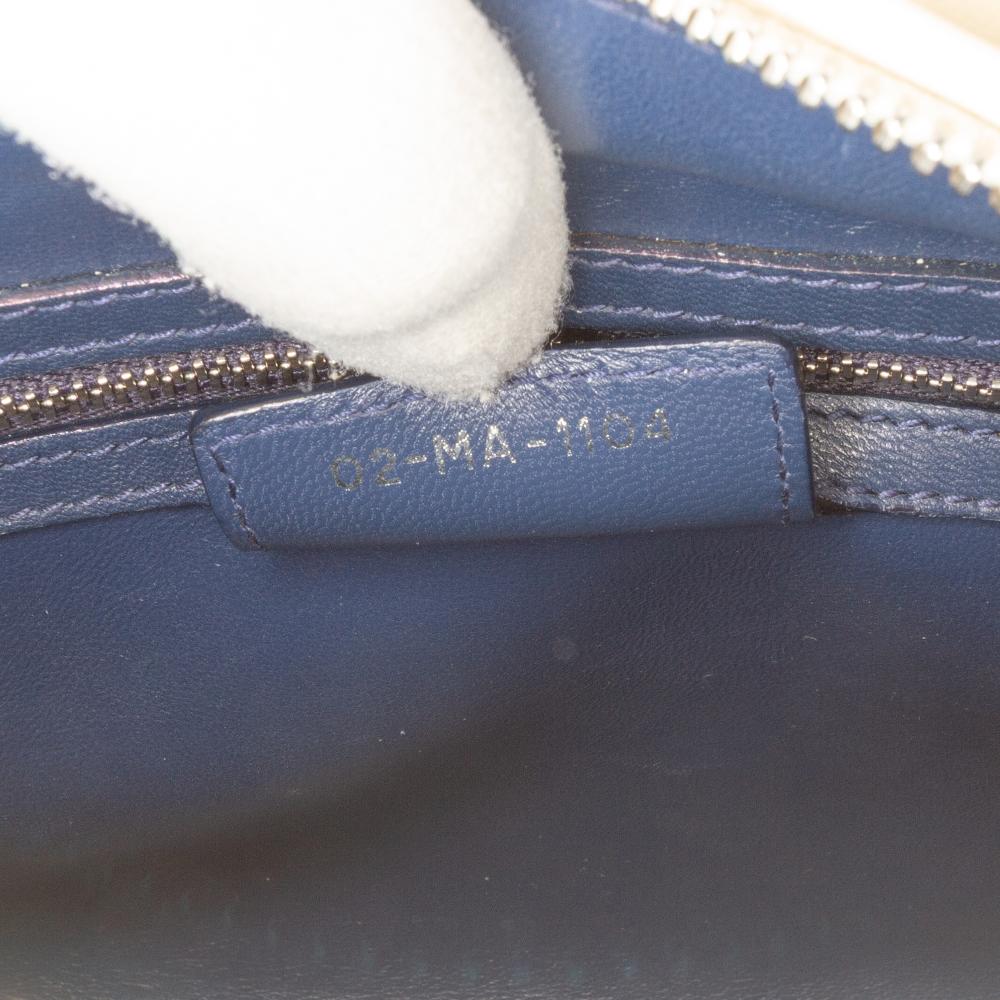 Christian Dior B Dior Blue Light Blue Tweed Fabric Medium Lady Dior Italy