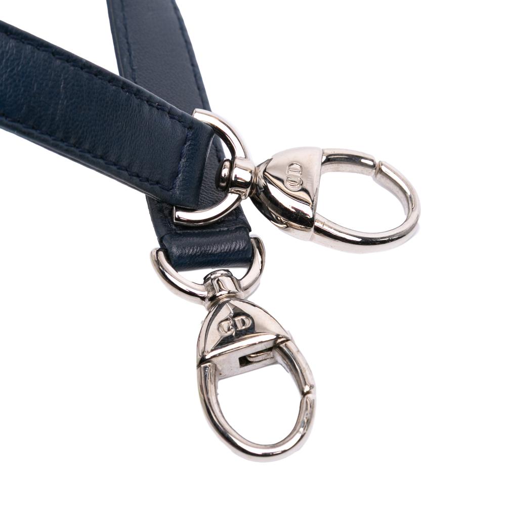 Christian Dior B Dior Blue Light Blue Tweed Fabric Medium Lady Dior Italy