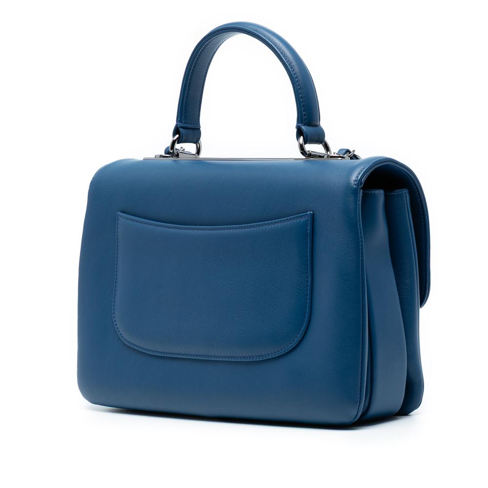 Chanel AB Chanel Blue Dark Blue Lambskin Leather Leather Medium Lambskin Trendy CC Top Handle Bag Italy