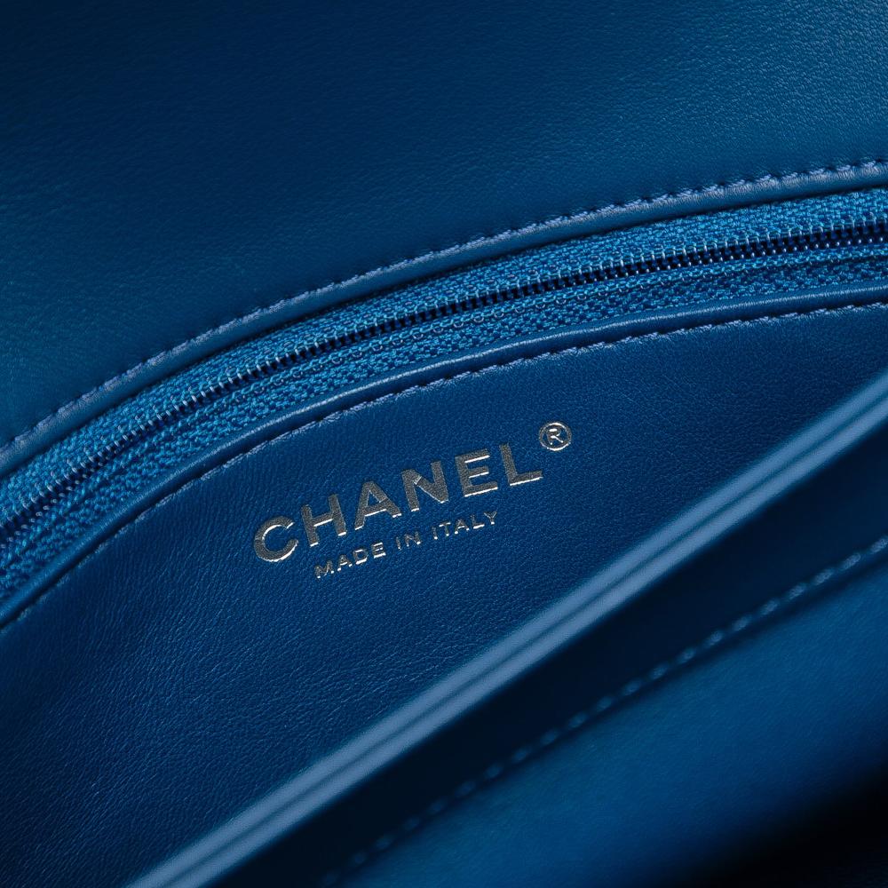 Chanel AB Chanel Blue Dark Blue Lambskin Leather Leather Medium Lambskin Trendy CC Top Handle Bag Italy