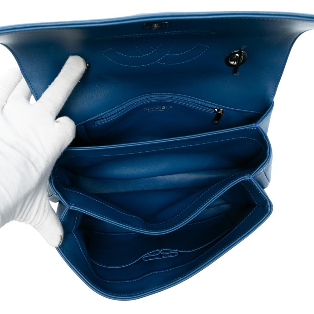 Chanel AB Chanel Blue Dark Blue Lambskin Leather Leather Medium Lambskin Trendy CC Top Handle Bag Italy