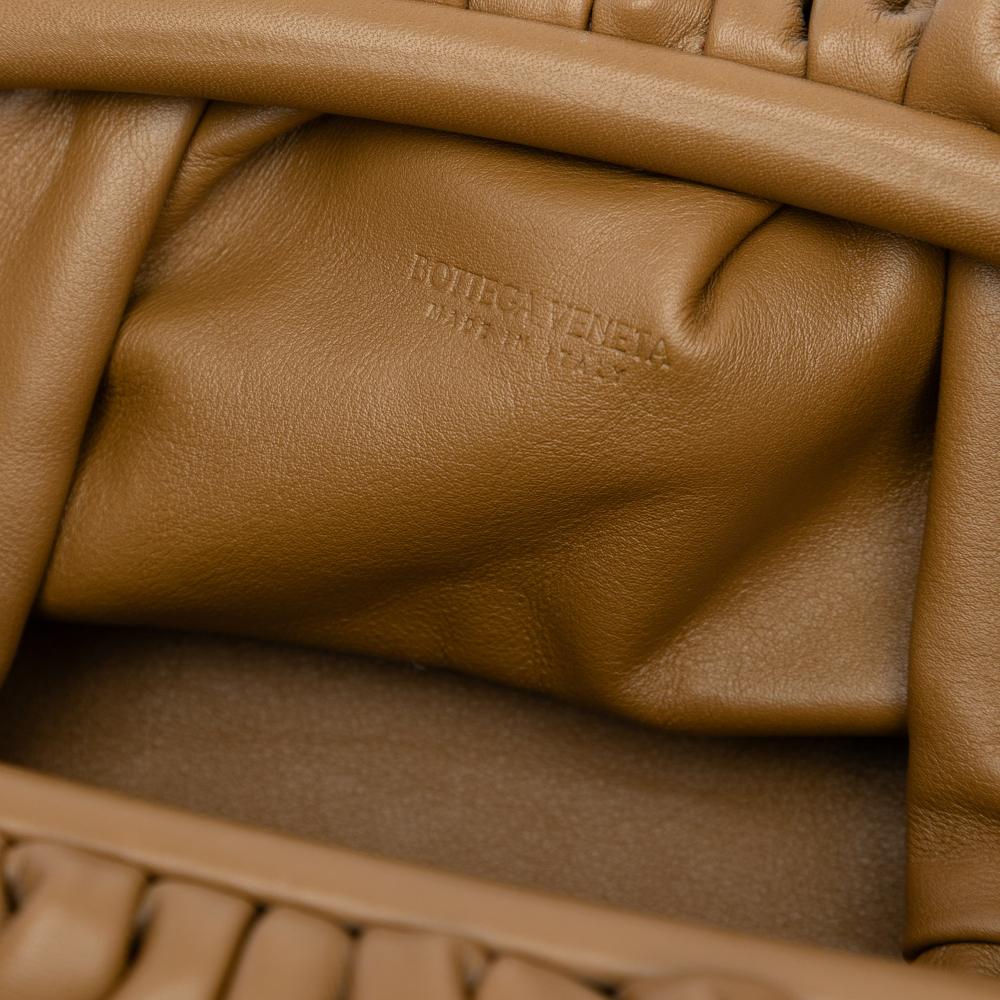 Bottega Veneta AB Bottega Veneta Brown Lambskin Leather Leather Lambskin The Mini Pouch Crossbody Italy