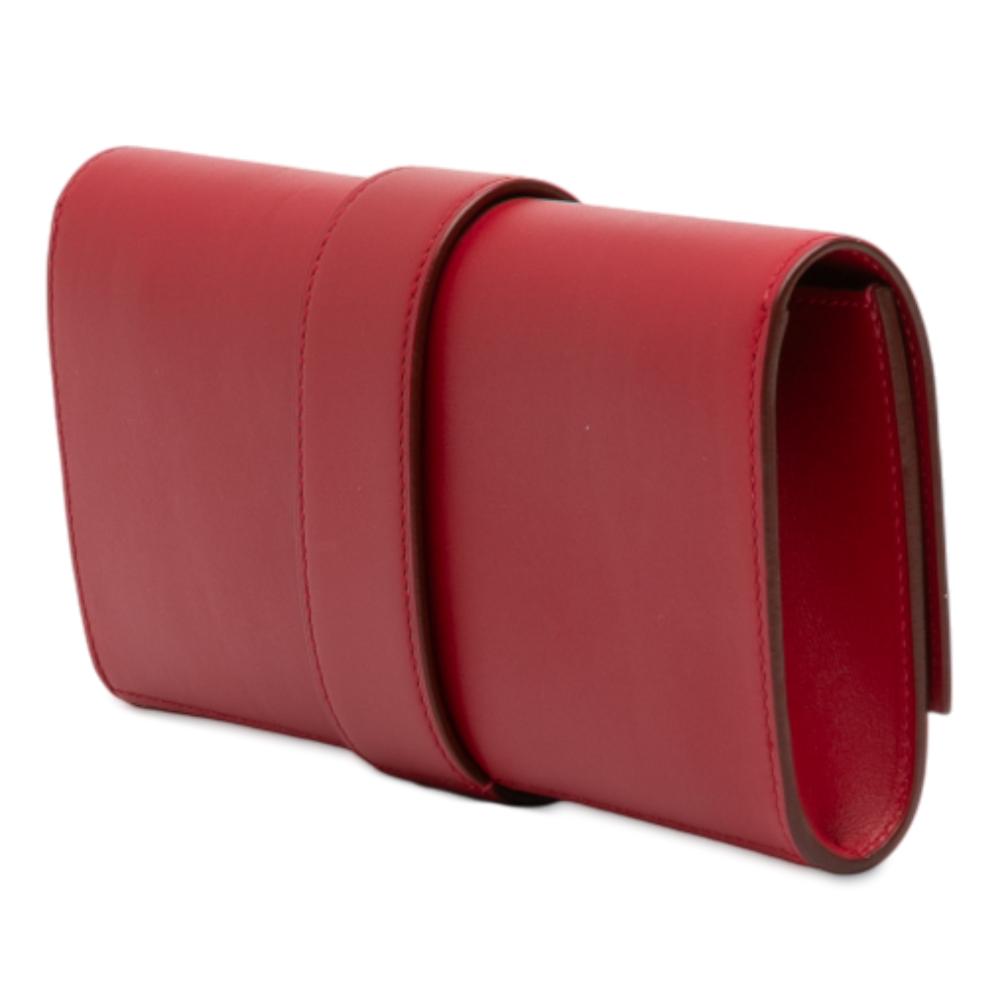 Hermès AB Hermès Red Calf Leather Tadelakt Medor 23 France