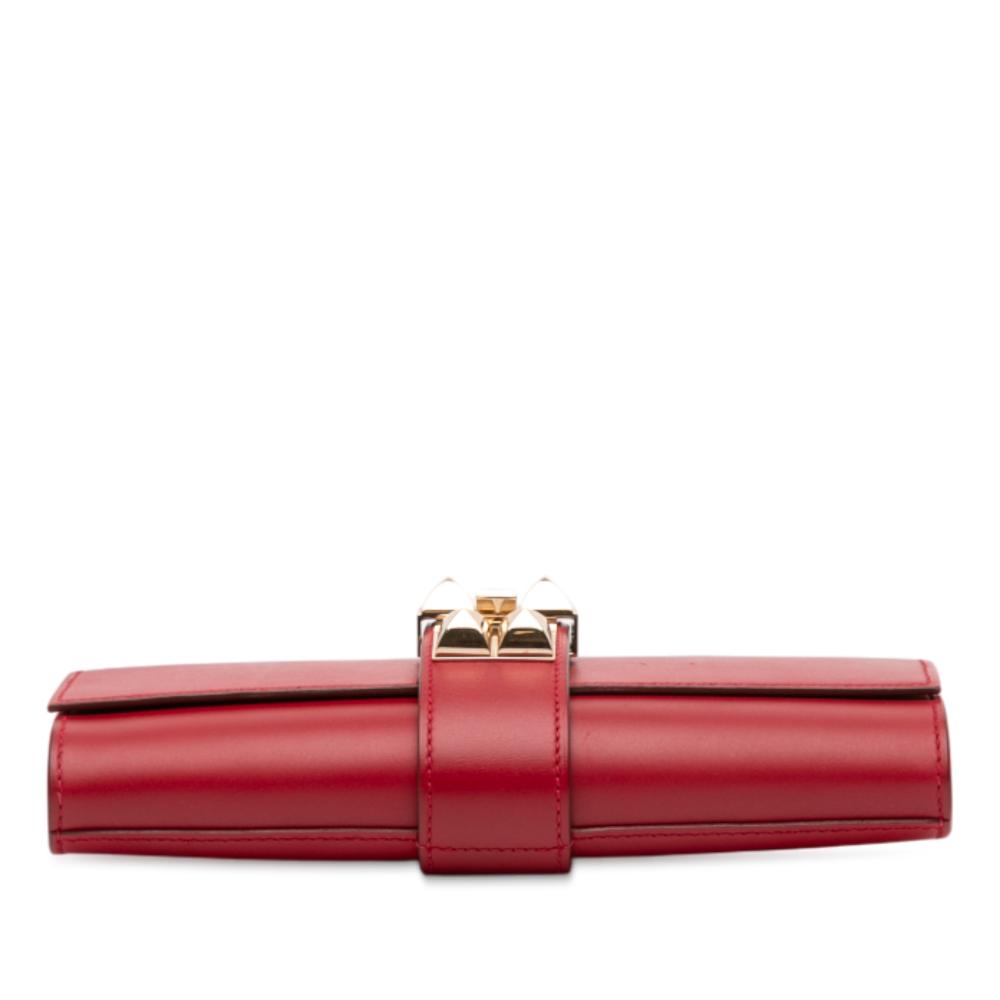 Hermès AB Hermès Red Calf Leather Tadelakt Medor 23 France