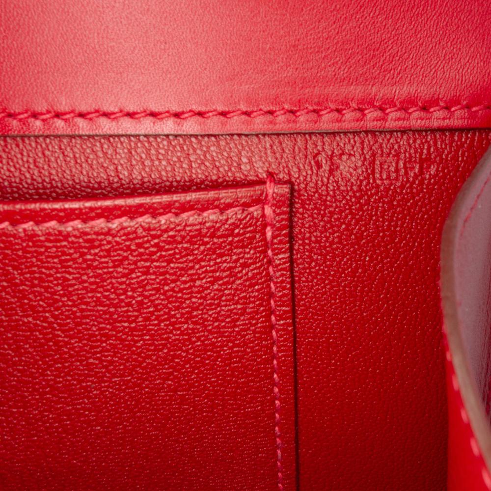 Hermès AB Hermès Red Calf Leather Tadelakt Medor 23 France