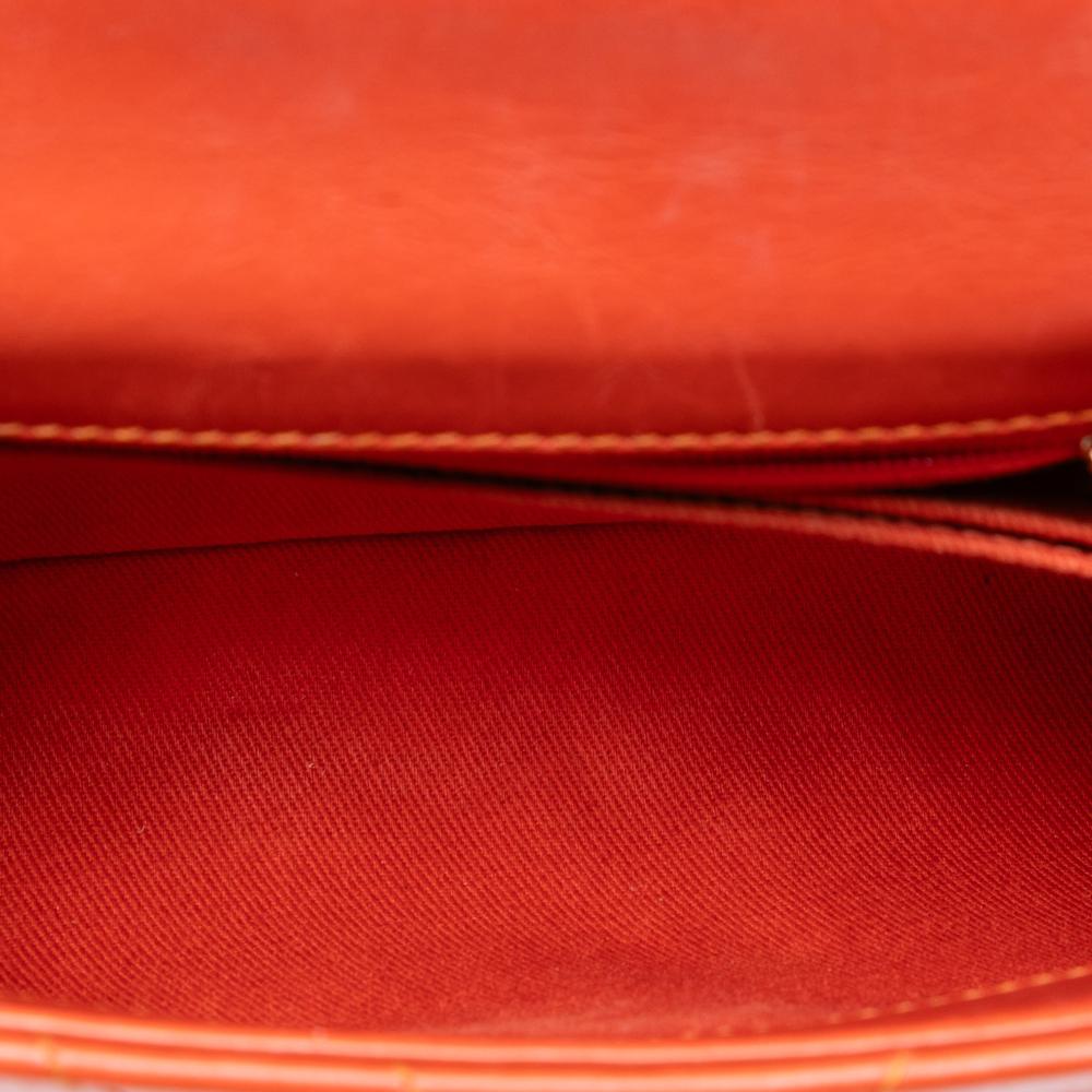 Chanel B Chanel Orange Dark Orange Lambskin Leather Leather Mini Chevron Lambskin Coco Top Handle Bag Italy