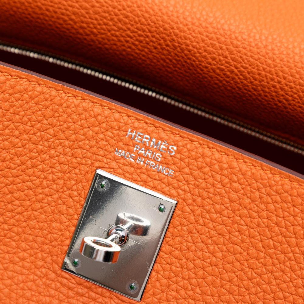 Hermès B Hermès Orange Calf Leather Togo Kelly II Retourne 35 France