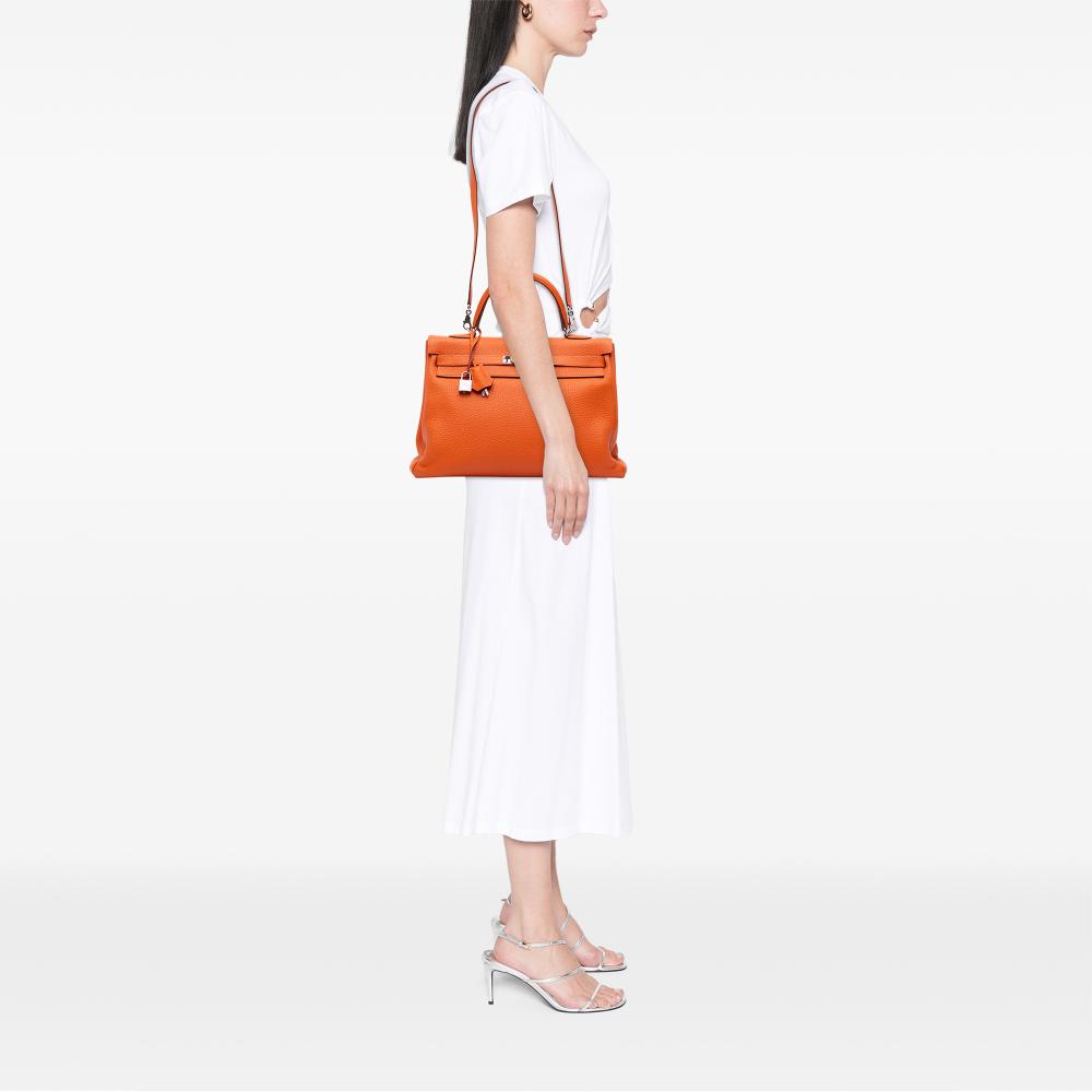 Hermès B Hermès Orange Calf Leather Togo Kelly II Retourne 35 France