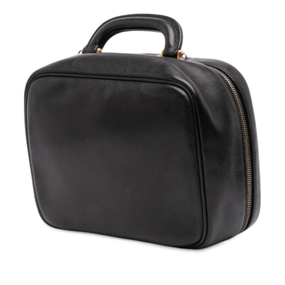 Chanel B Chanel Black Caviar Leather Leather CC Caviar Vanity Case Italy