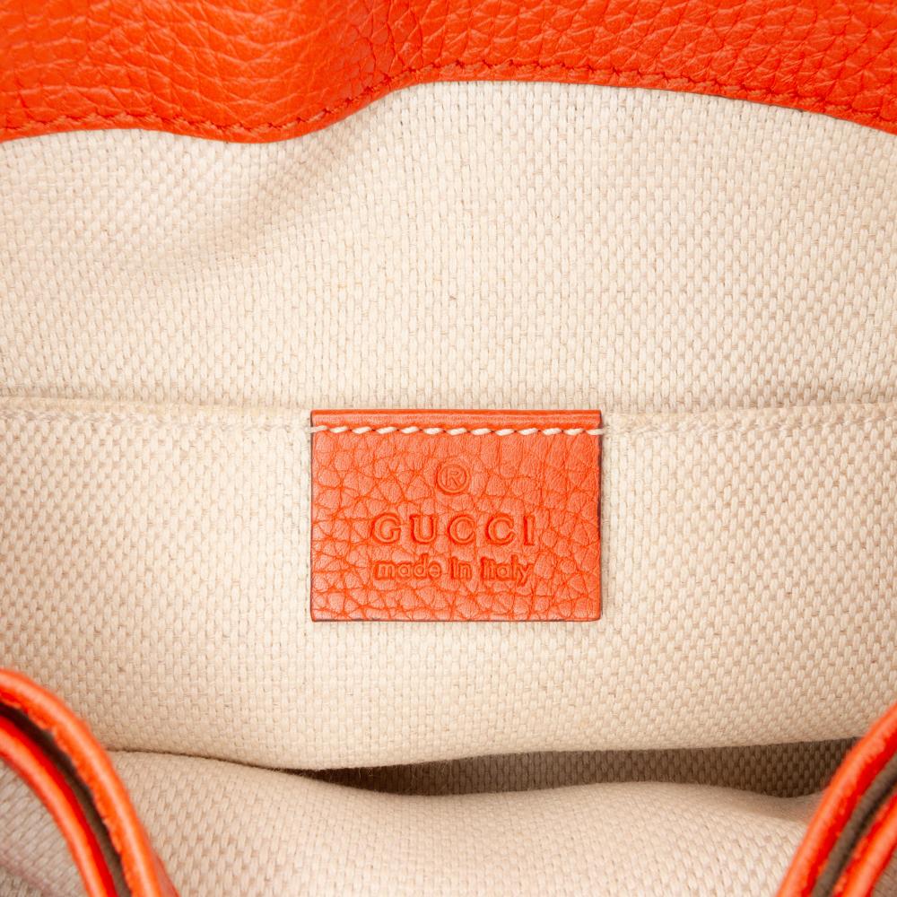Gucci B Gucci Orange Calf Leather Small Soho Chain Tote Italy