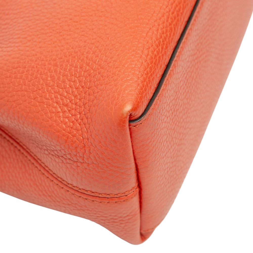 Gucci B Gucci Orange Calf Leather Small Soho Chain Tote Italy