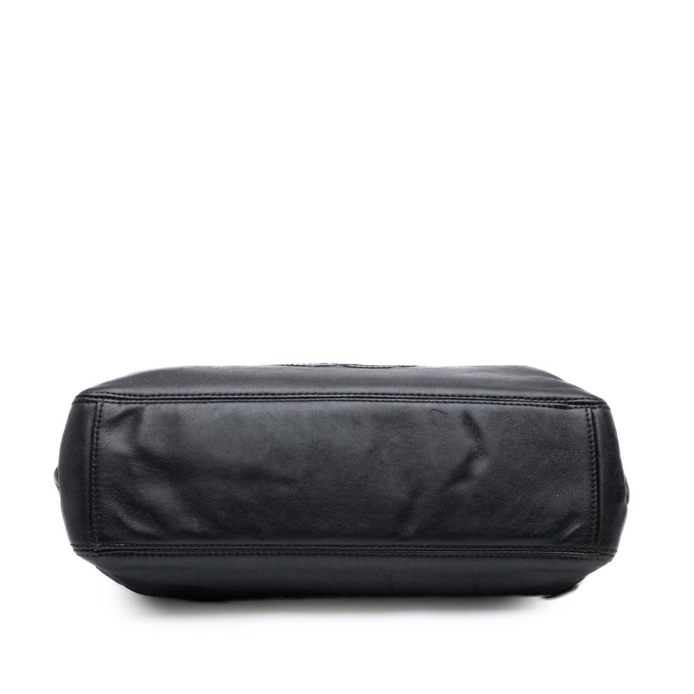 Chanel B Chanel Black Lambskin Leather Leather CC Lambskin Tortoise Top Handle Tote Italy