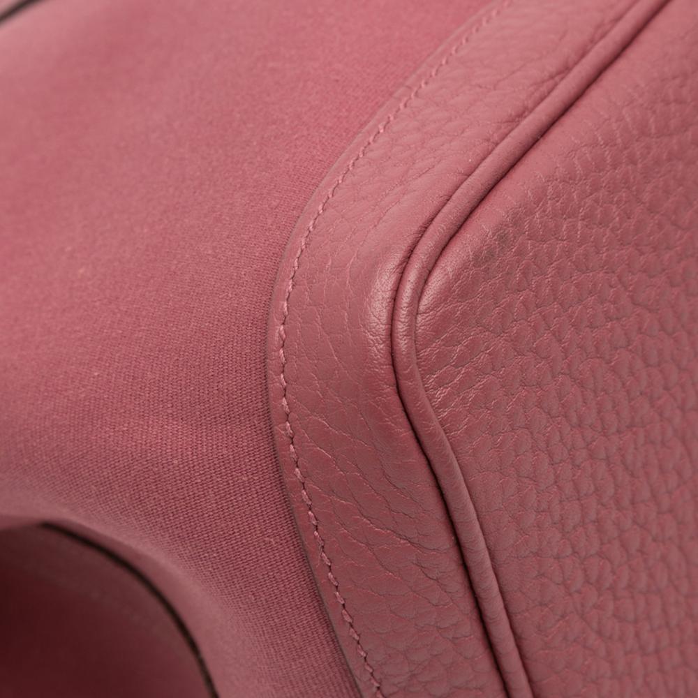 Hermès B Hermès Pink Canvas Fabric Toile and Negonda Garden Party 36 France