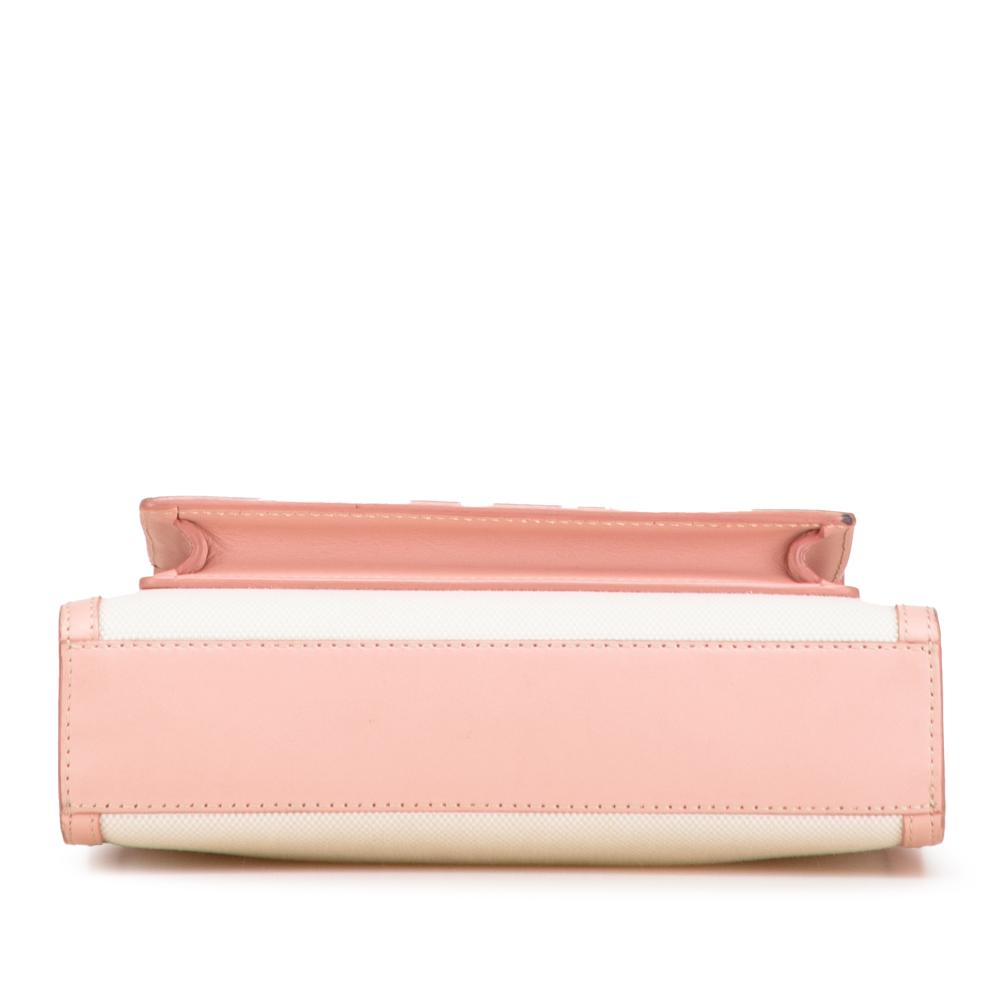 Burberry B Burberry Brown Light Beige with Pink Canvas Fabric Mini and Leather Pocket Satchel Italy