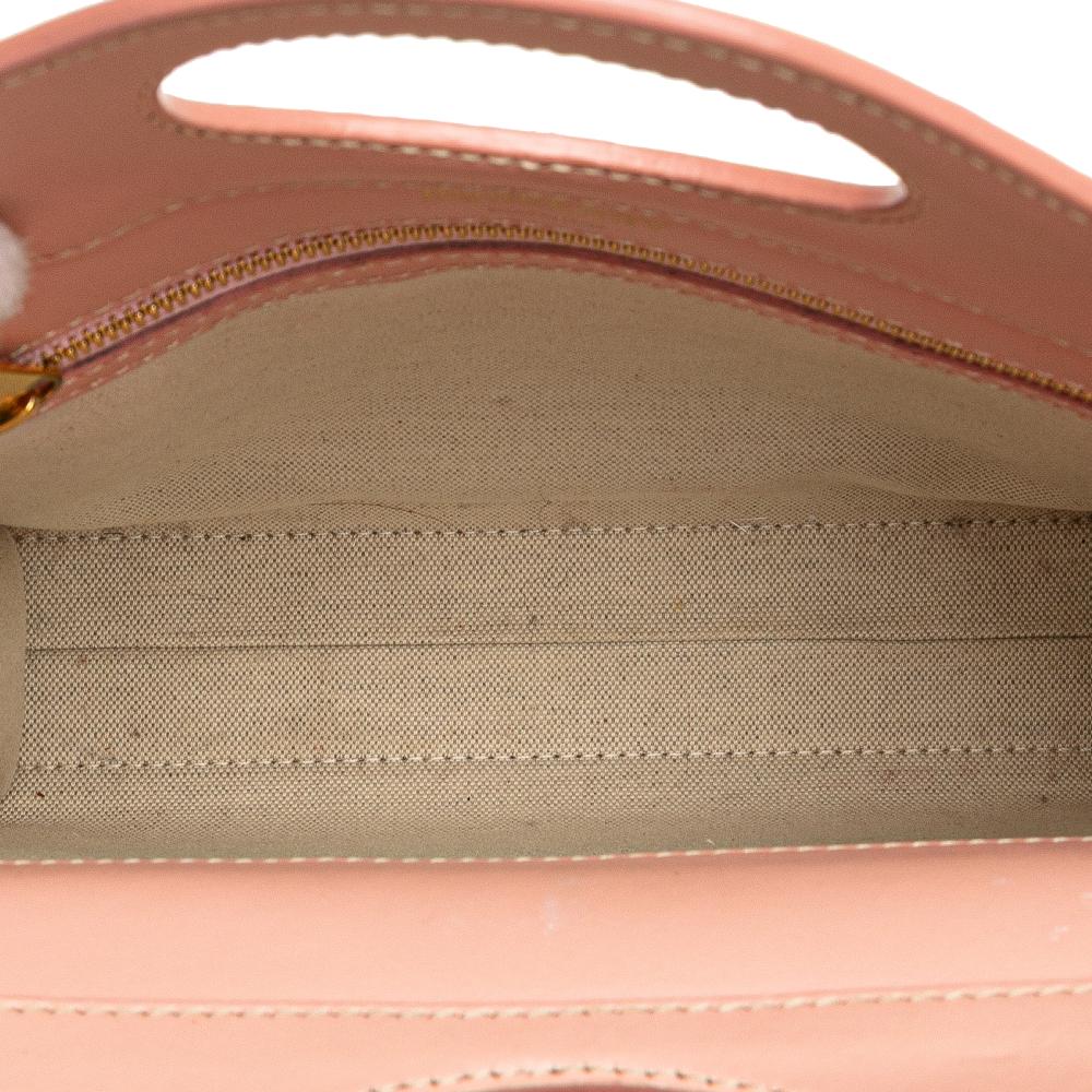 Burberry B Burberry Brown Light Beige with Pink Canvas Fabric Mini and Leather Pocket Satchel Italy