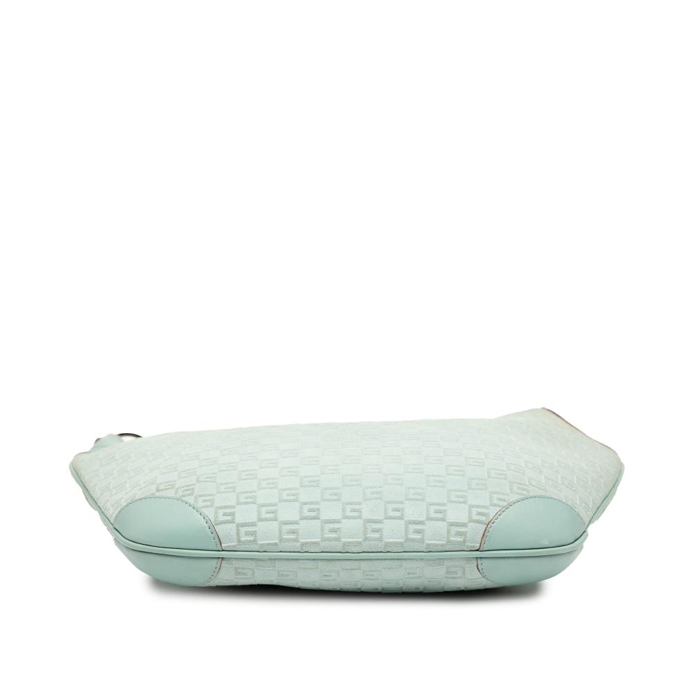 Gucci B Gucci Blue Light Blue Suede Leather G Square Hobo Italy