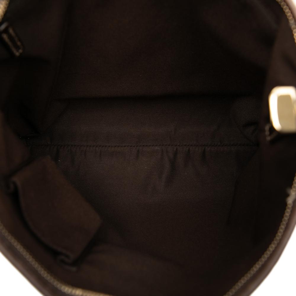 Gucci B Gucci Brown Beige Canvas Fabric GG Abbey D Ring Crossbody Italy