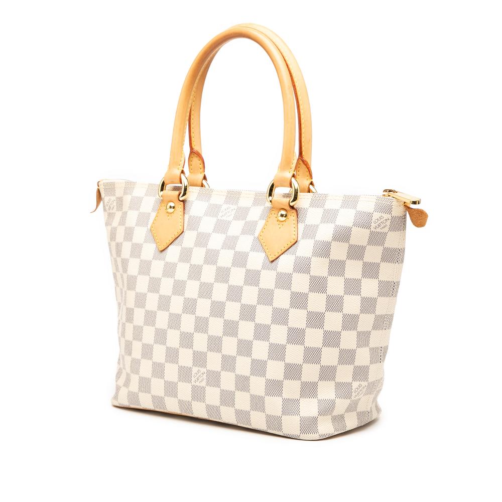 Louis Vuitton B Louis Vuitton White Damier Canvas Fabric Damier Azur Saleya PM France
