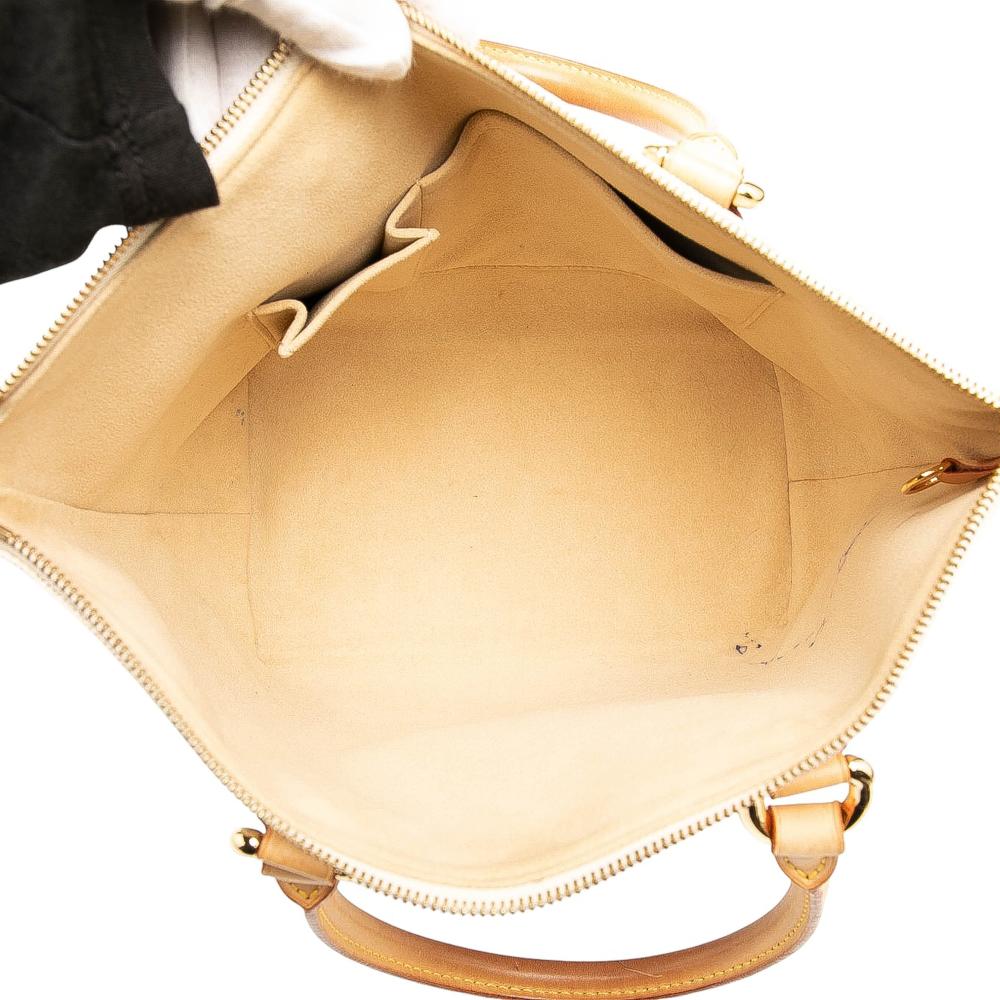 Louis Vuitton B Louis Vuitton White Damier Canvas Fabric Damier Azur Saleya PM France