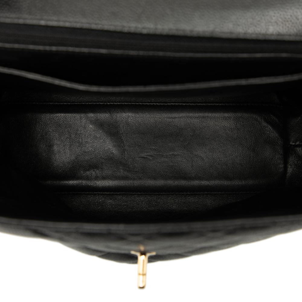 Chanel AB Chanel Black Caviar Leather Leather CC Quilted Caviar Kelly Top Handle Bag Italy