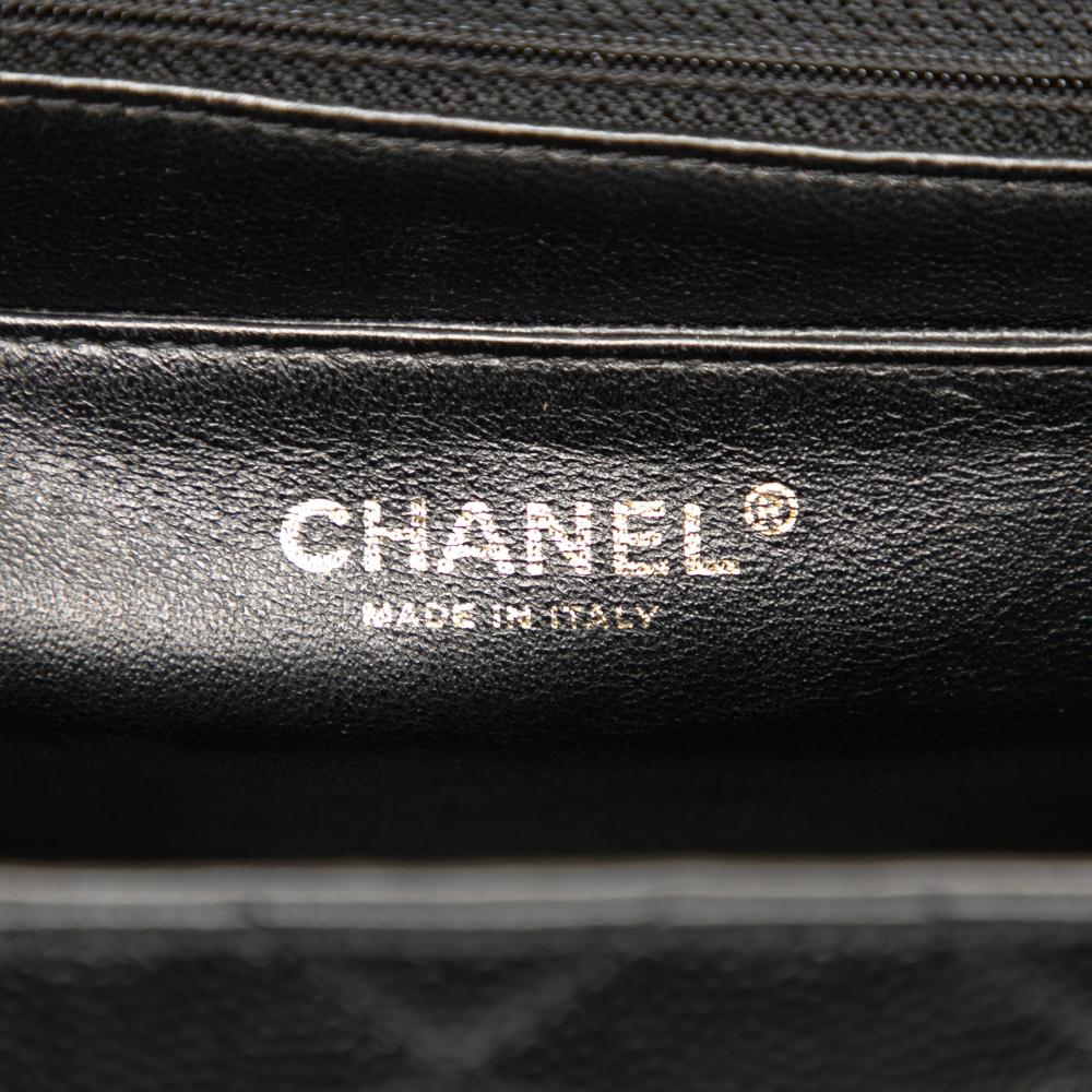 Chanel AB Chanel Black Caviar Leather Leather CC Quilted Caviar Kelly Top Handle Bag Italy