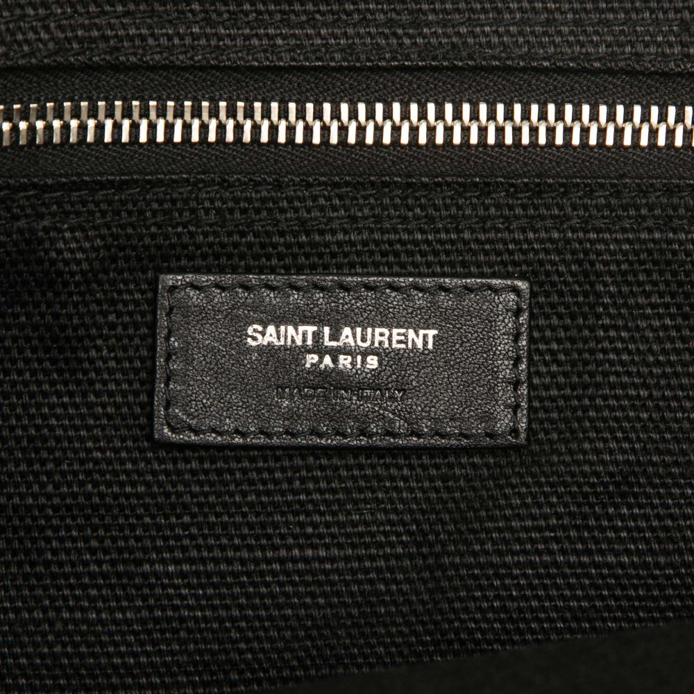 Saint Laurent B Saint Laurent White Ivory Canvas Fabric Linen Rive Gauche North South Tote Italy