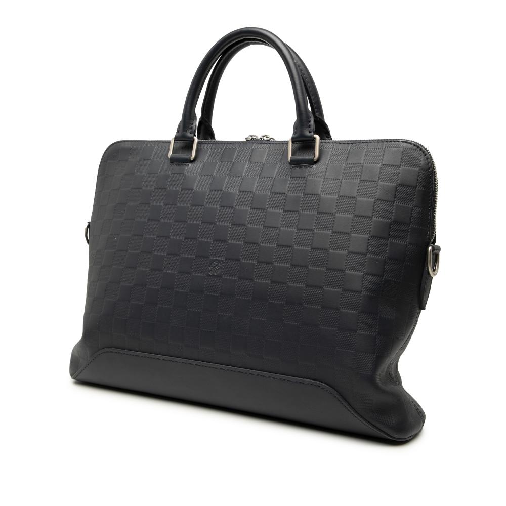 Louis Vuitton B Louis Vuitton Black Calf Leather Damier Infini Avenue Soft Briefcase France