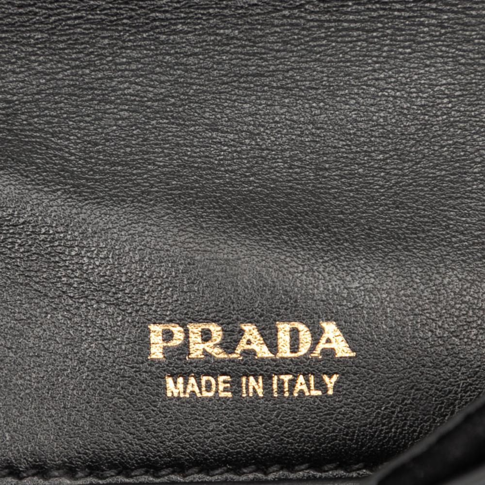 Prada AB Prada Black Velour Fabric Impuntu Velluto Corsaire Crossbody Italy