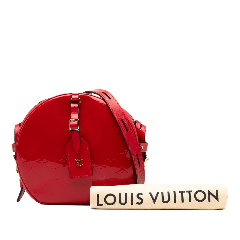 Louis Vuitton B Louis Vuitton Red Vernis Leather Leather Monogram Vernis Boite Chapeau Souple PM Italy