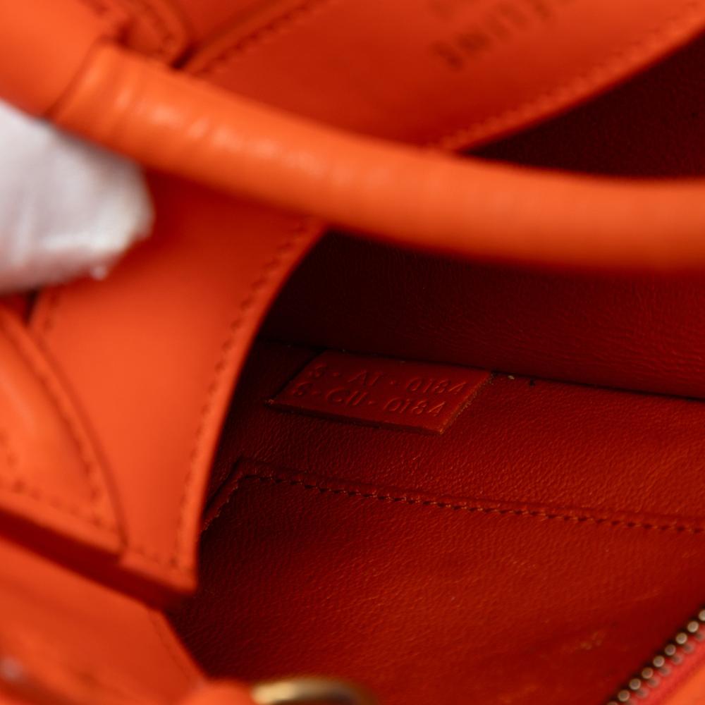 Celine B Celine Orange Dark Orange Calf Leather Nano Luggage Tote Italy