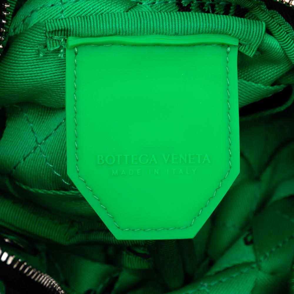 Bottega Veneta AB Bottega Veneta Black Polyester Fabric Mini Synthetic Intrecciato Double Knot Bag Italy