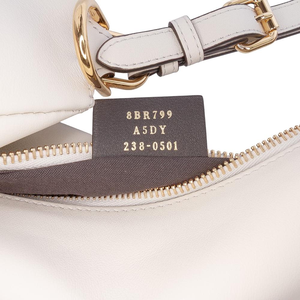 Fendi AB Fendi White Calf Leather Medium Fendigraphy Hobo Italy
