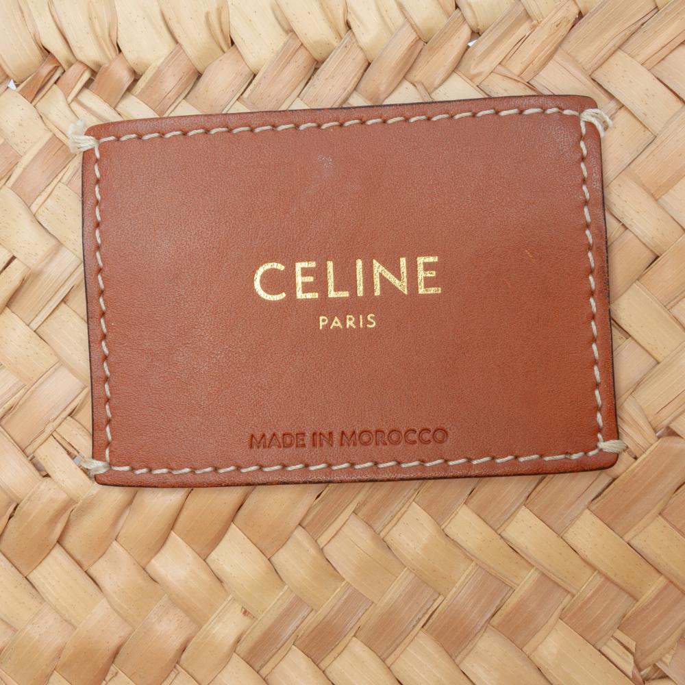 Celine B Celine Brown Beige Raffia Natural Material Large Cuir Triomphe Classic Panier Tote Morocco