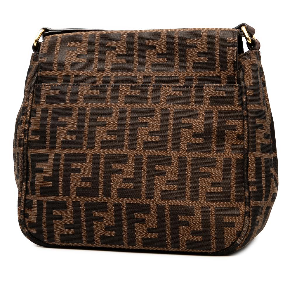 Fendi B Fendi Brown Canvas Fabric Small Zucca Artic Crossbody Italy