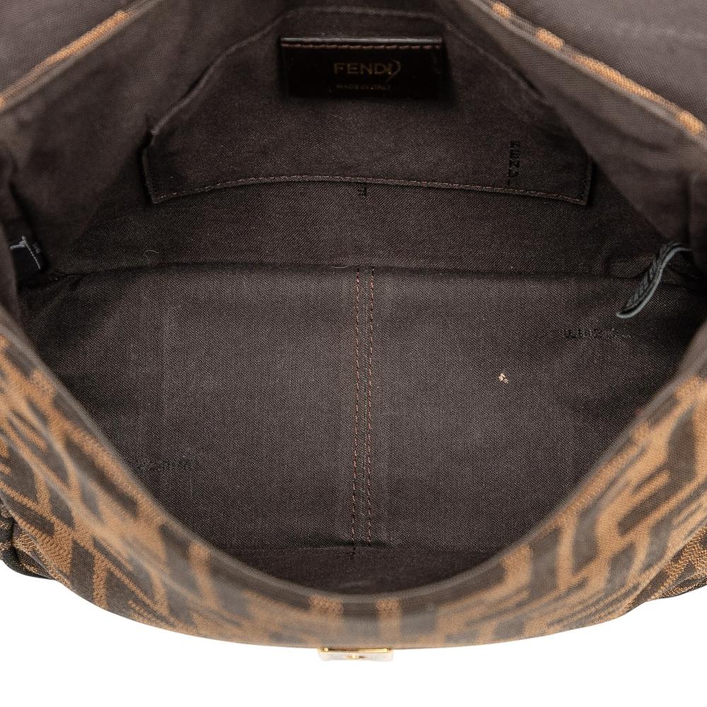 Fendi B Fendi Brown Canvas Fabric Small Zucca Artic Crossbody Italy