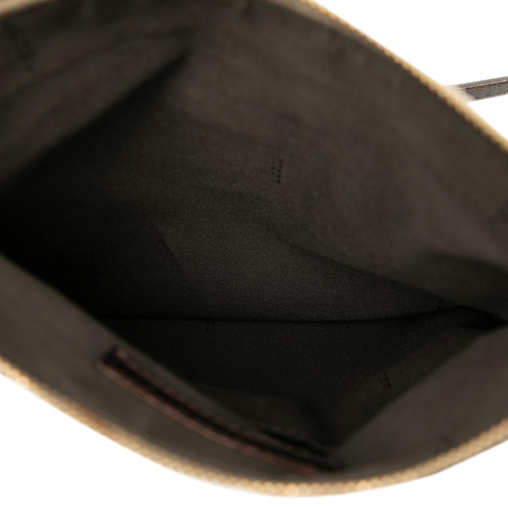 Fendi B Fendi Brown Beige Canvas Fabric Zucchino Forever Crossbody Italy