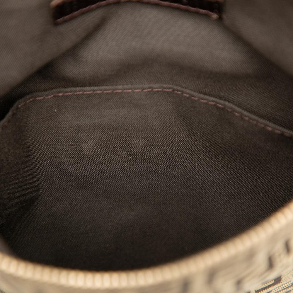 Fendi B Fendi Brown Beige Canvas Fabric Zucchino Forever Crossbody Italy