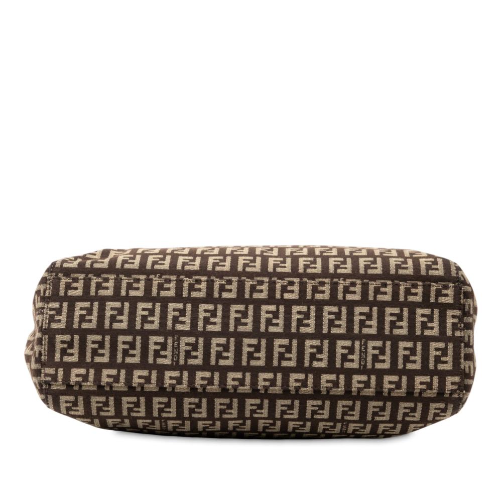 Fendi B Fendi Brown Canvas Fabric Zucchino Tote Italy