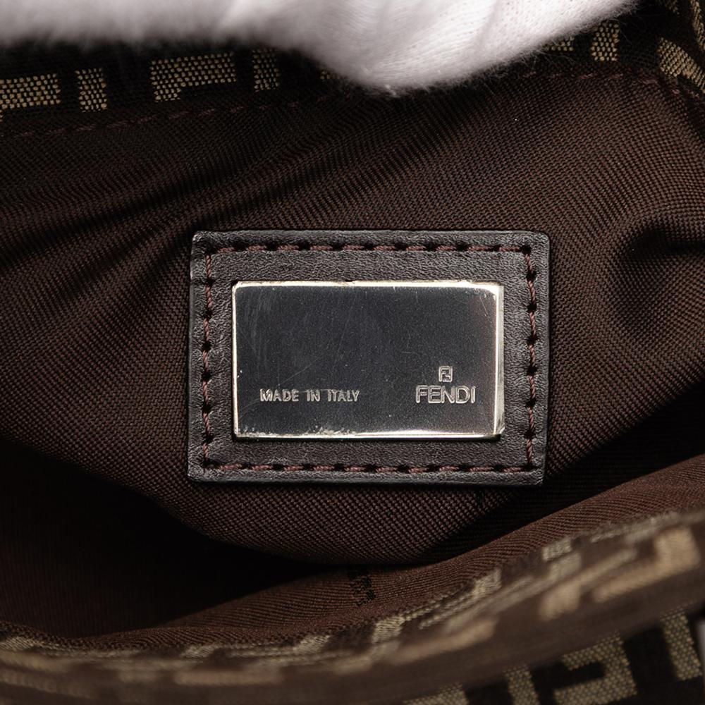 Fendi B Fendi Brown Canvas Fabric Zucchino Tote Italy